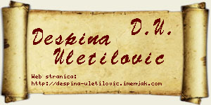 Despina Uletilović vizit kartica